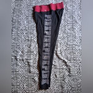 Victoria's Secret Black and Pink Yoga Leggings